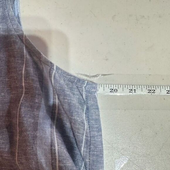 NWT Supply & Demand Women's Striped Linen Fringe Sleeveless Tank Top Blue Medium - Picture 8 of 14